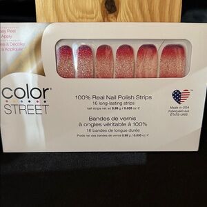 Color Street NUCLEAR FUSION Pink, Purple and Silver Ombre Nail Strips